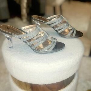 Elegant Silver Strappy Heels